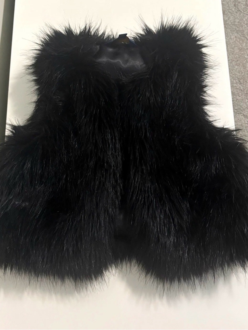 Girls Polo Ralph Lauren Black Faux Fur Vest Size M (8-10)